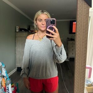 Pink lily grey sweater